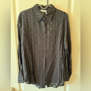 New, black chess blouse